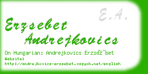 erzsebet andrejkovics business card